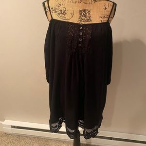 Forever 21 Black Cold Shoulder Babydoll Top or Dress